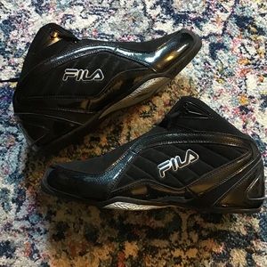 Fila Black Patent Leather Sneakers Size 9
